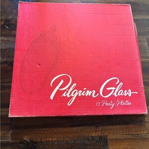 Vintage Pilgrim Glass Party Platter 13” original box USA